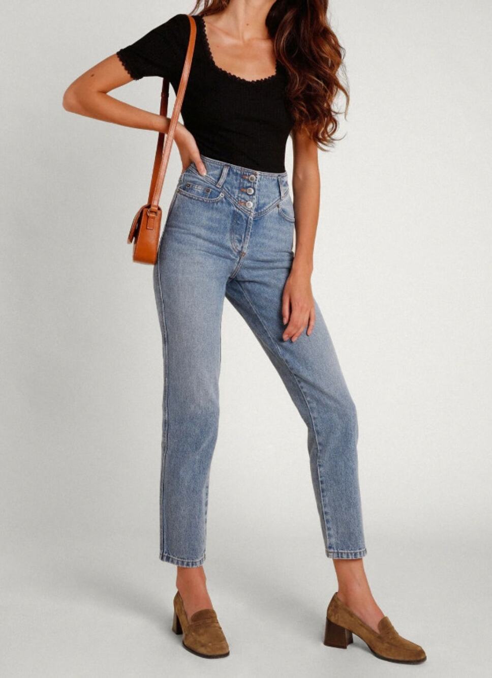 Rouje Blue Gambetta High Rise Denim Straight Leg Jeans Size 28